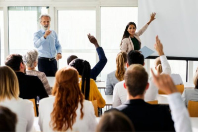 Doctor gives Presentation to Employees on Colorectal Cancer Screening